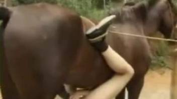 Brutal outdoor sex with good-looking bestiality newcomers