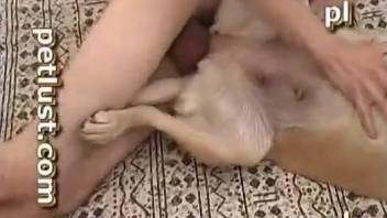 Dirty dog getting fucked deep by a horny zoophile