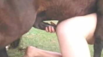 Big-dicked animal destroying that tight hole