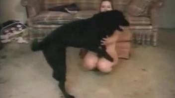 Nude babe fucked by the dog in ways she never tried before