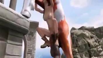Lara Croft getting power-fucked by a hung stallion