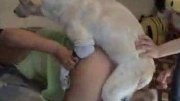 White pooch plowing a chick's tight asshole from behind