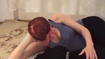 Disguised woman being ravaged by a filthy dark monster